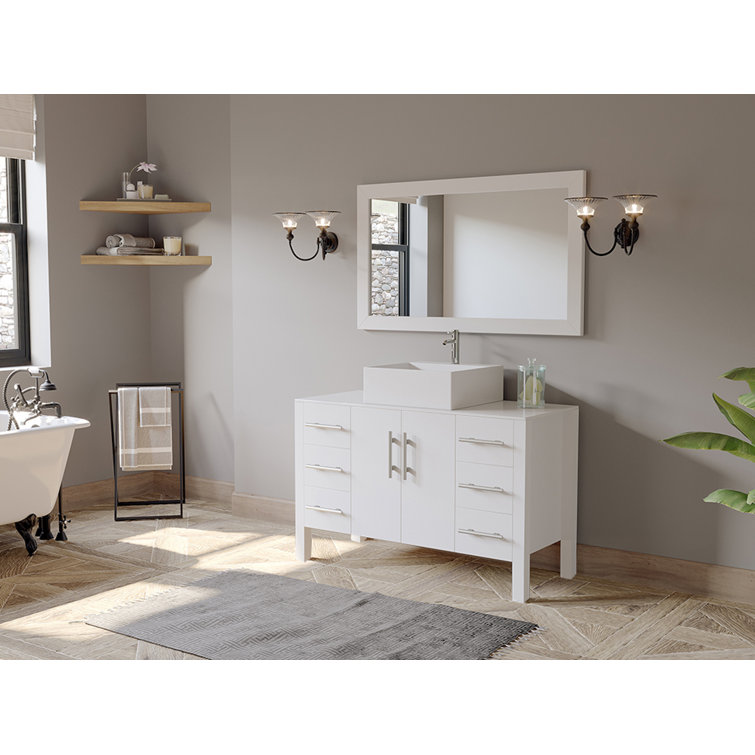 Wrought Studio Sharan 48" Single Bathroom Vanity Set with Mirror